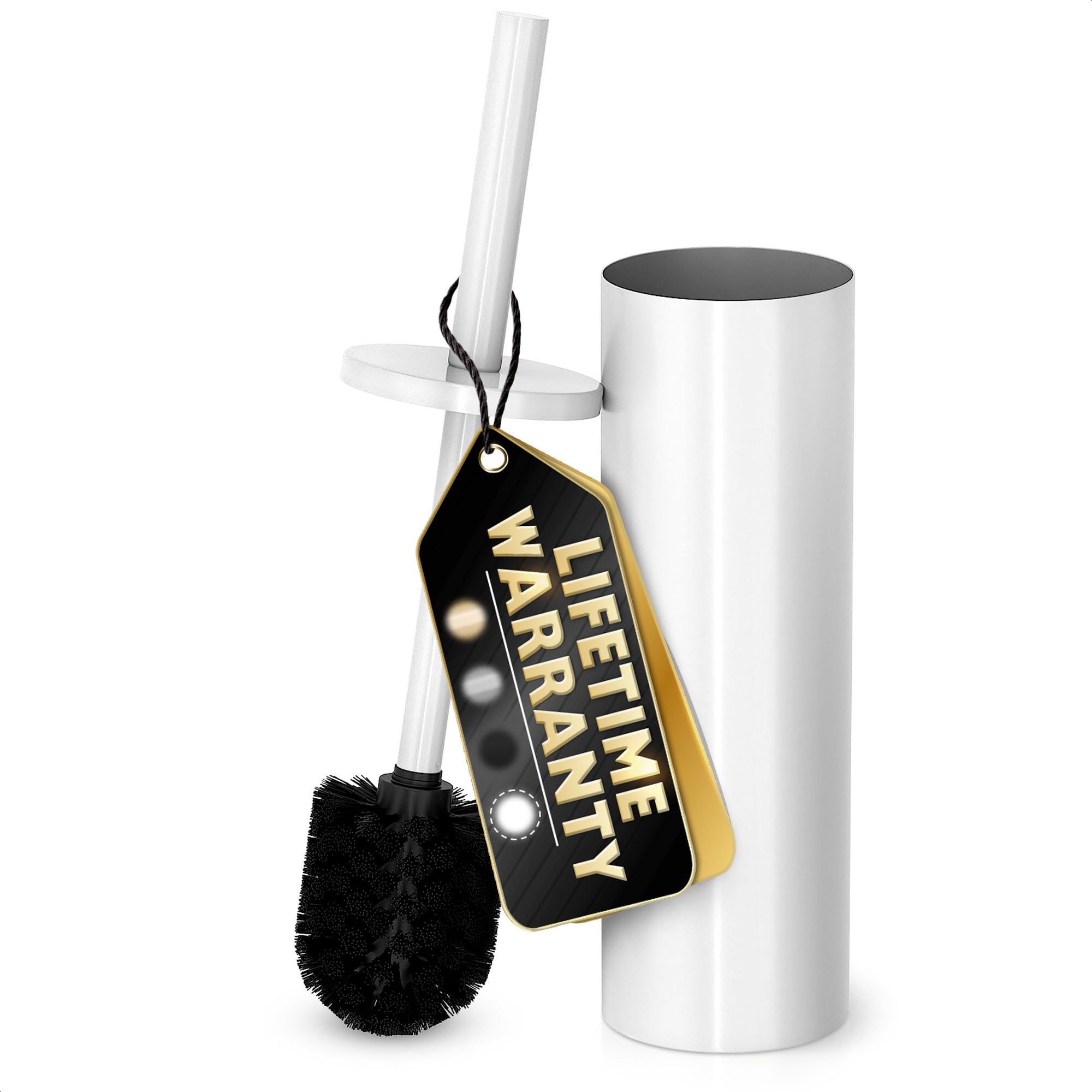 White Toilet Brush and Holder Set