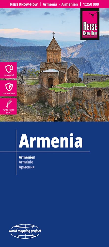 Armenia Map 1:250,000 scale - Waterproof and with real photos (World Mapping Project)