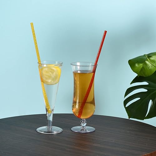 Miniatura 8 de ALINK 12-Pack Reusable Plastic Glitter Straws, 11" Long Colorful Hard Plastic Tumbler Straws for 16 OZ 20 OZ 30 OZ Stanley, YETI, Mason Jar