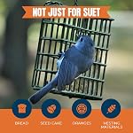 MEKKAPRO Suet Nourriture pour pendentif extérieur avec chaîne métallique, porte-sucettes à capacité unique, aliment pour oiseaux Cage de suète recommandé, nourrisson d'oiseaux de suette idéal pour les oiseaux à clin d'œil, les pics, les nuthaches (simple)