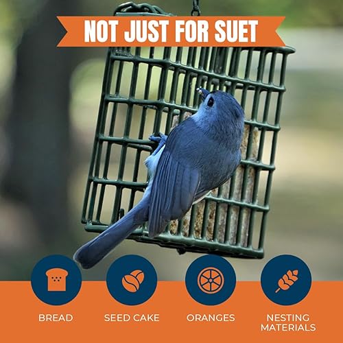 Miniatura 4 de MEKKAPRO Comedero de sebo con techo de metal colgante, capacidad de un sueto, colgador de comedero de pájaros resistente al agua, comedero colgante