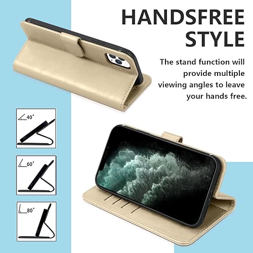 Miniatura 4 de Funda tipo cartera para iPhone 11 Pro Max, funda magnética de piel sintética con tarjetero y soporte para tarjeta de crédito, soporte y funda a