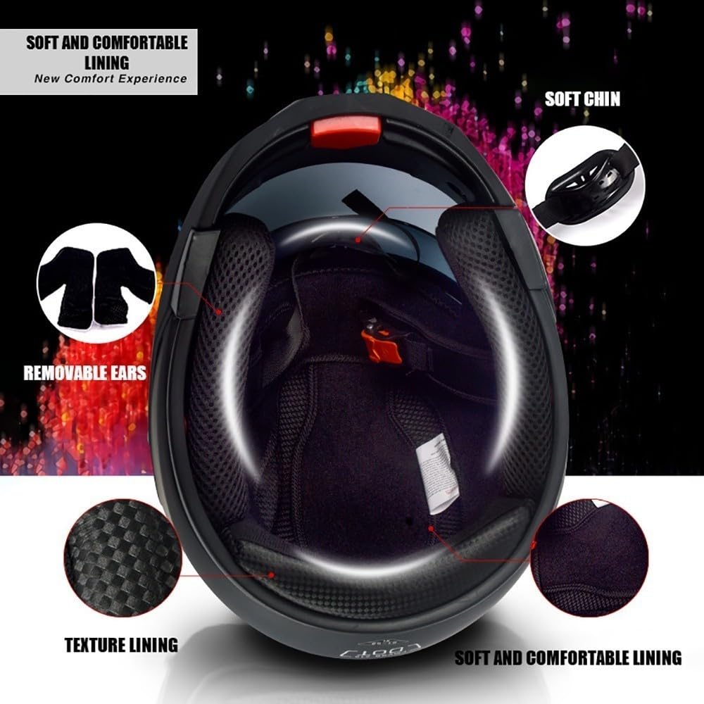 Casque Modulable Moto Bluetooth Intégral Casque avec Cadeaux, avec Double Visière, Adapté Aux Hommes Et Aux Femmes Adultes, S~XL