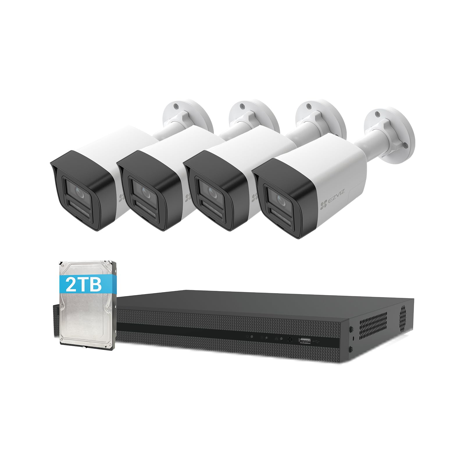 EZVIZ H3K 4K Telecamera Esterno PoE, Rilevamento IA di Persone/​Veicoli, Visione Notturna a Colori 30 metri, Audio Bidirezionale, Impermeabile IP67, Slot per Scheda microSD