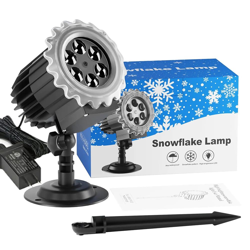 Weihnachtsschneefall-Projektorlichter, LED-Lichtprojektor, IP65 wasserdicht, weißer Schnee für die Innen- und Außendekoration, Weihnachtsschneeflockenprojektorlichter