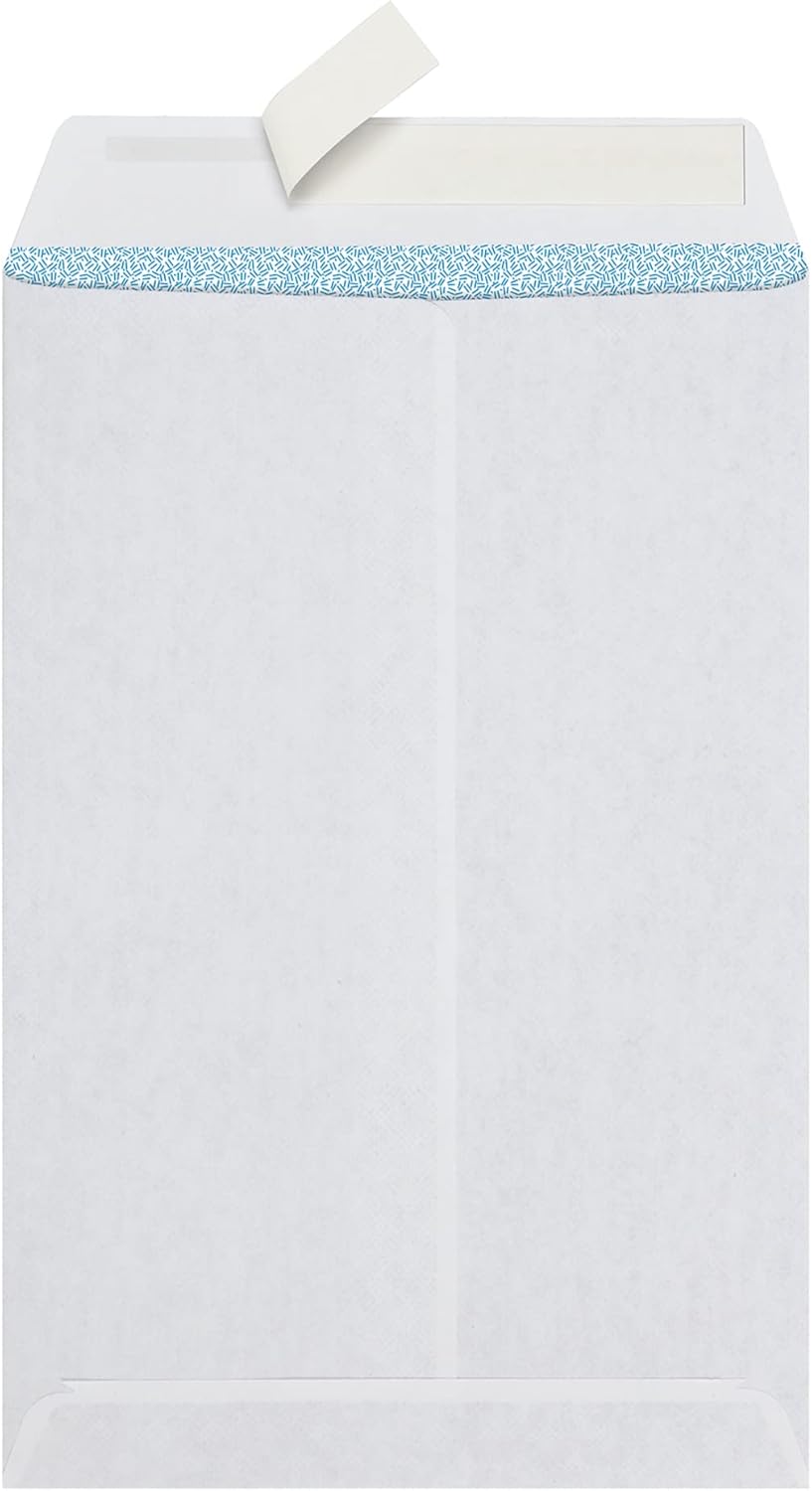 Office Depot Clean Seal(TM) Catalog Envelopes, 6in. x 9in., White With Security Tint, Pack Of 100, 77917