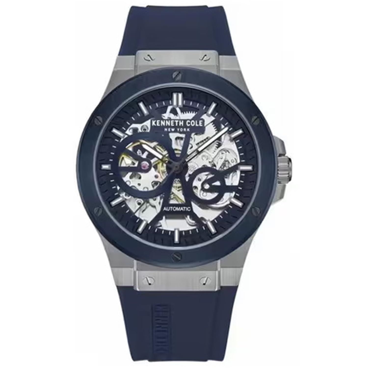 Kenneth Cole 3 Hands Auto Analog Blue Dark Round Dial Blue Silicon Watch for Men - NTKCWGZ0080803MNW-image-41