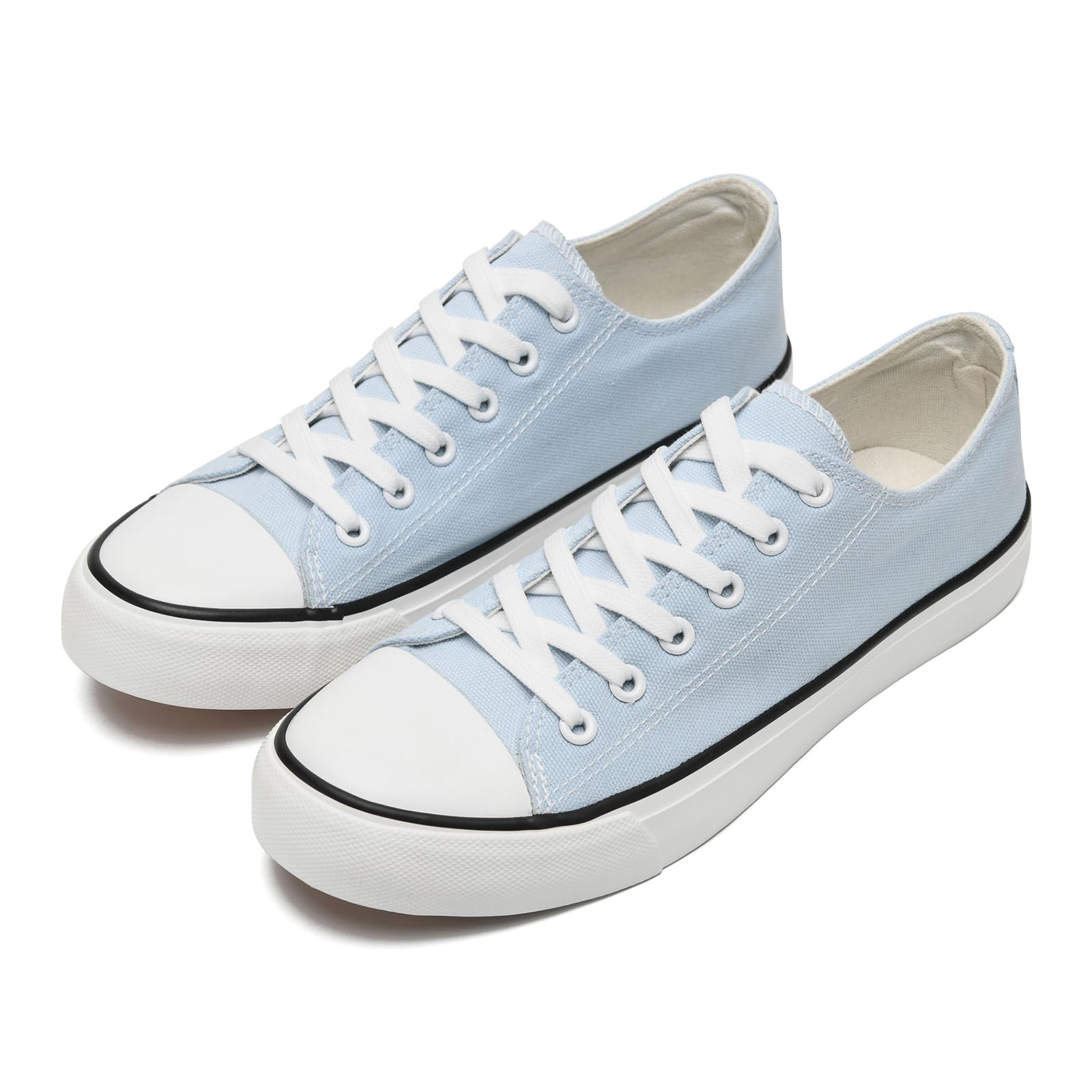 Canvas Shoes for Women and Men, Low Top Canvas Sneakers Fashion Lace Up Comfortable Womens Classic Casual Tennis Walking Shoes