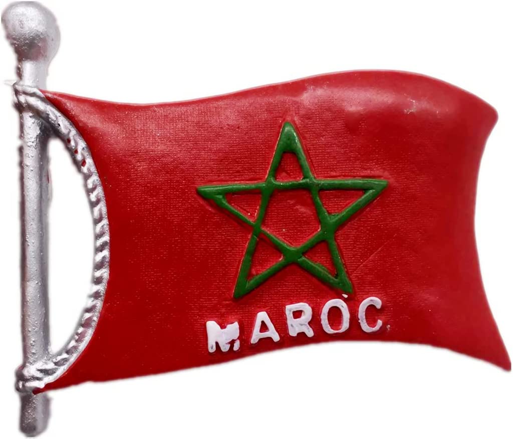 Flag Morocco Magnet Fridge Refrigerator Magnet Decoration Sticker Souvenir Resin Crafts Kitchen Whiteboard