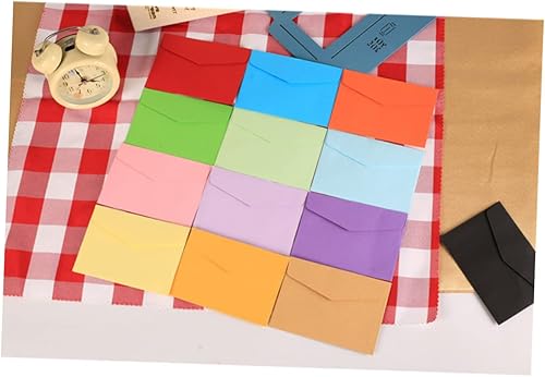 Miniatura 7 de FUNOMOCYA 100 mini sobres de sobres para tarjetas, sobres coloridos surtidos conjunto de sobres en blanco