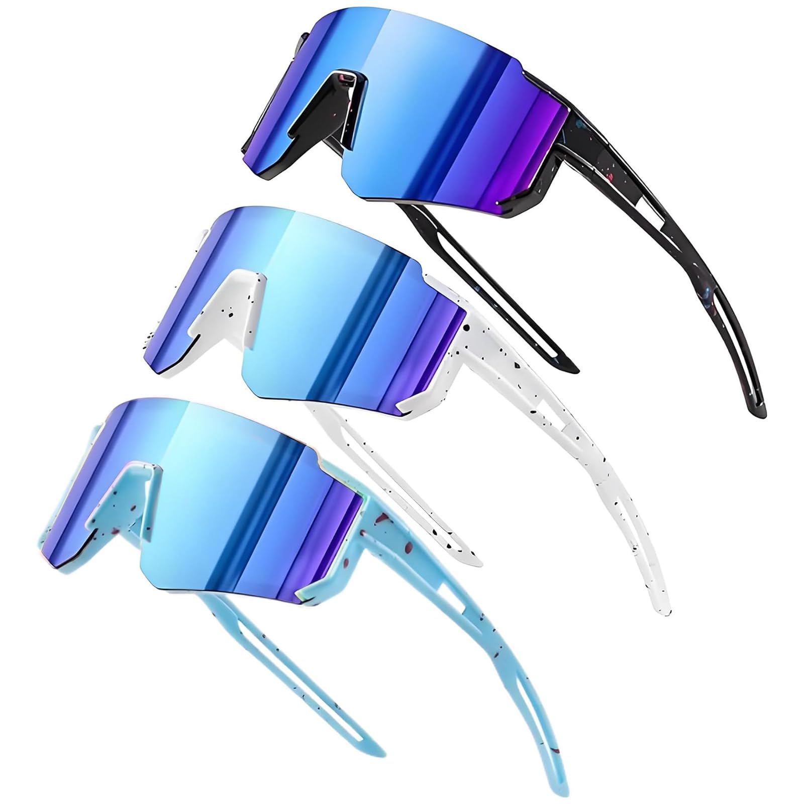 Xiansini 3 PCS Kids Sunglasses for Boys Girls UV400 Protection Childrens Sunglasses Set, Lightweight Sports Sunglasses for Kids Cycling Running Outdoor, Sun Glasses Kids, UV Protection Sunglasses