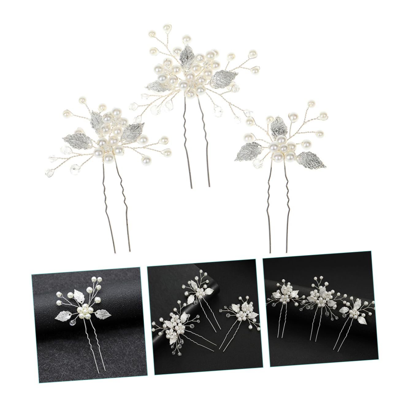 Housoutil 15 Piezas tocado de horquilla accesorios para el cabello de fiesta tocado de boda para novia tiara pasadores de pelo pasador de pelo de la boda palo de pelo nupcial Oro y plata