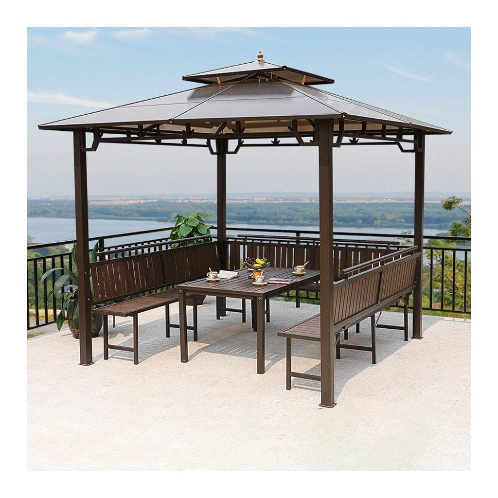 Buy BDBT Outdoor Gazebo, Gazebos for Patios 10x10 FT Patio Gazebo with Desk Double Roof