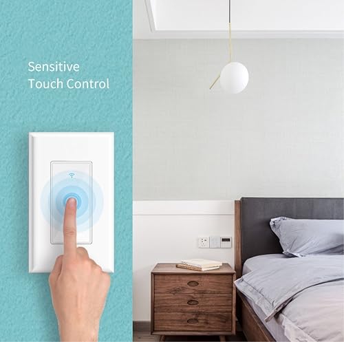 Miniatura 5 de Nexete Smart Wi-Fi interruptor de pared compatible con Alexa Google Assistant e IFTTT, control remoto, función de sincronización no requiere puerto.