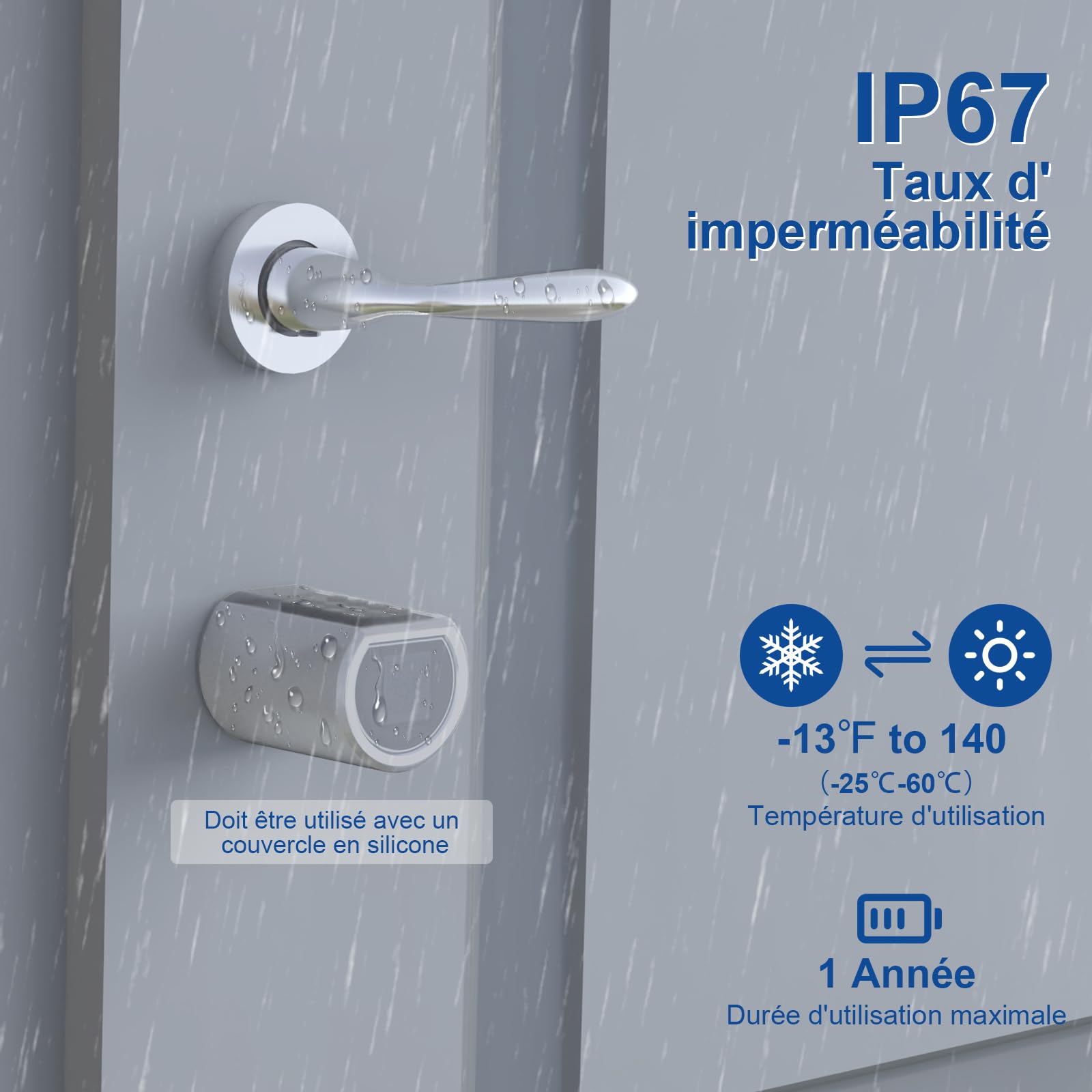 WELOCK PCB01 Serrure Connectée Serrure à Code avec RFID carte,Connexion Bluetooth APP,serrure Digitale Wi-Fi(nécessite WiFiBox),Smart Lock Facile à installer Argent