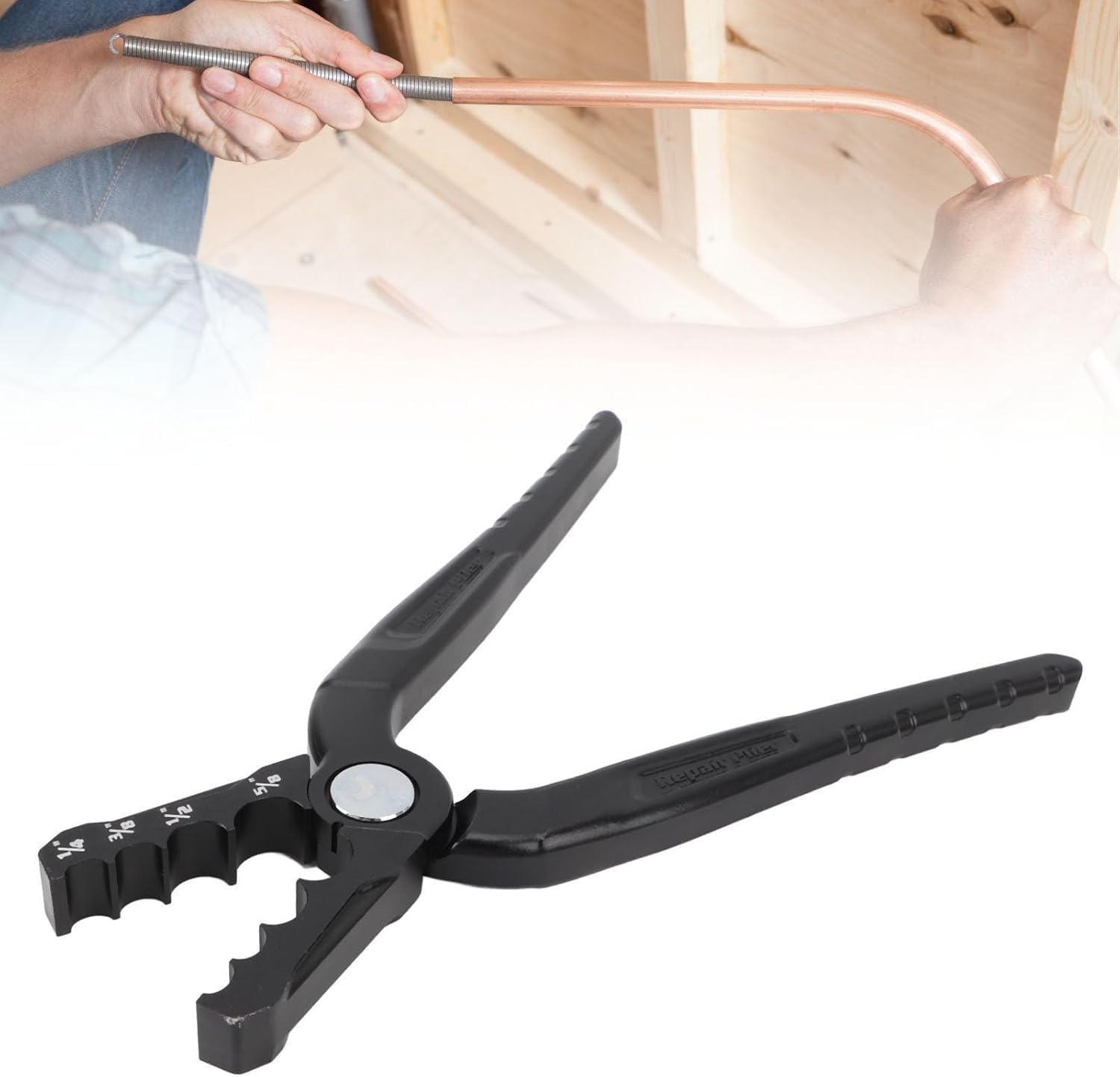 Alicates de Reparación de Tubos de Cobre de Cuatro Orificios con Brazo de Palanca Extendido para Tubos de 1/4 3/8 1/2 y 5/8 Pulgadas Restaura el Diámetro Original Fácil de Usar