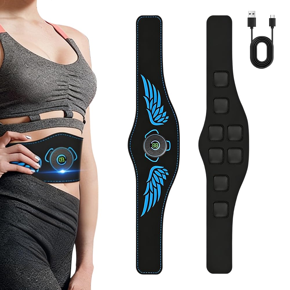 EMS Bauchmuskeltrainer Elektrisch mit 10 Modi & 39 Intensitätsstufen, EMS Gerät mit LCD-Display, USB Wiederaufladba, für Ganzkörper ABS/Bauch/Arm/Po Trainer