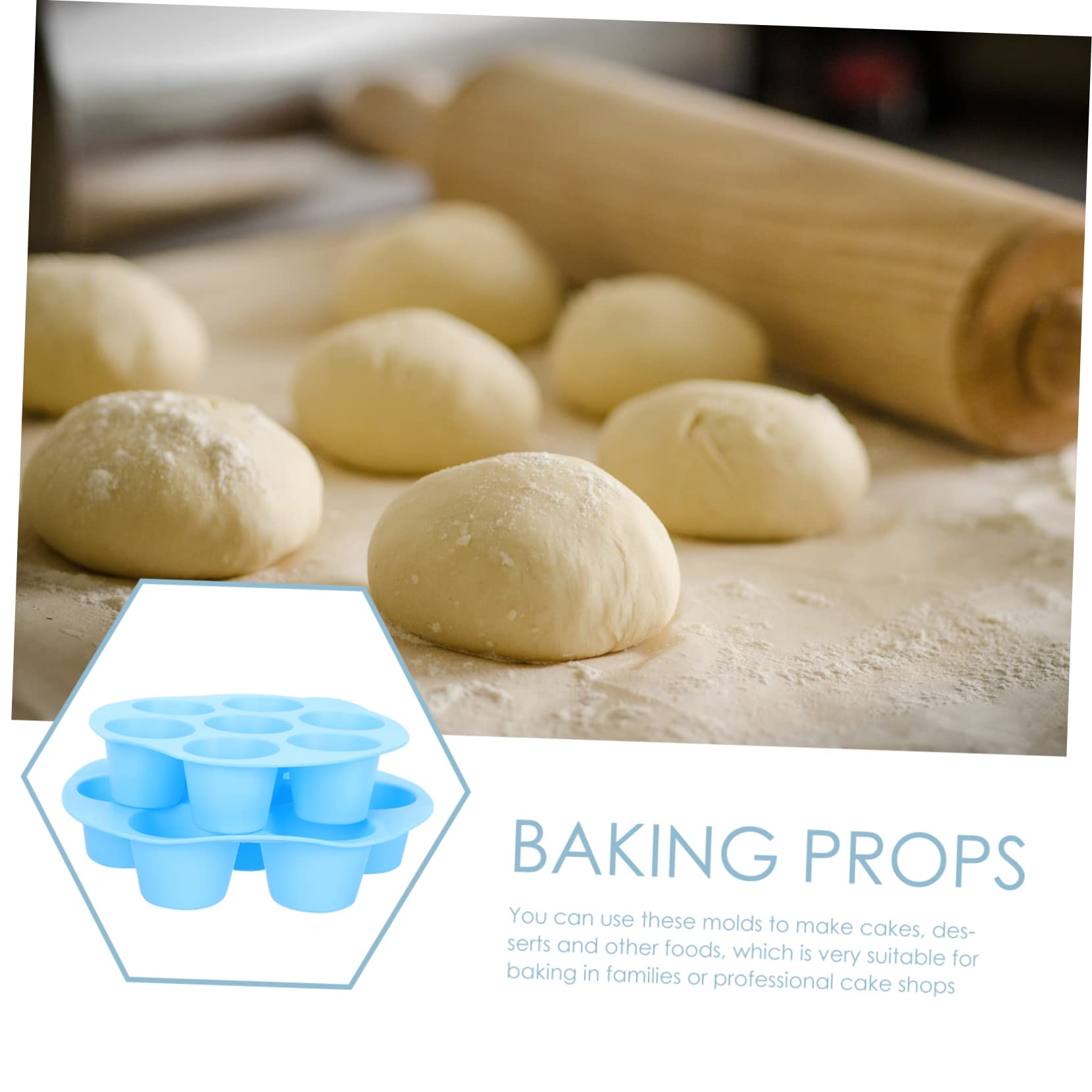 FUNOMOCYA 2Pcs Silicone Muffin Molds Baking Pans for Cupcakes Brownies More Non Stick Food Grade Silicone for Home Baking