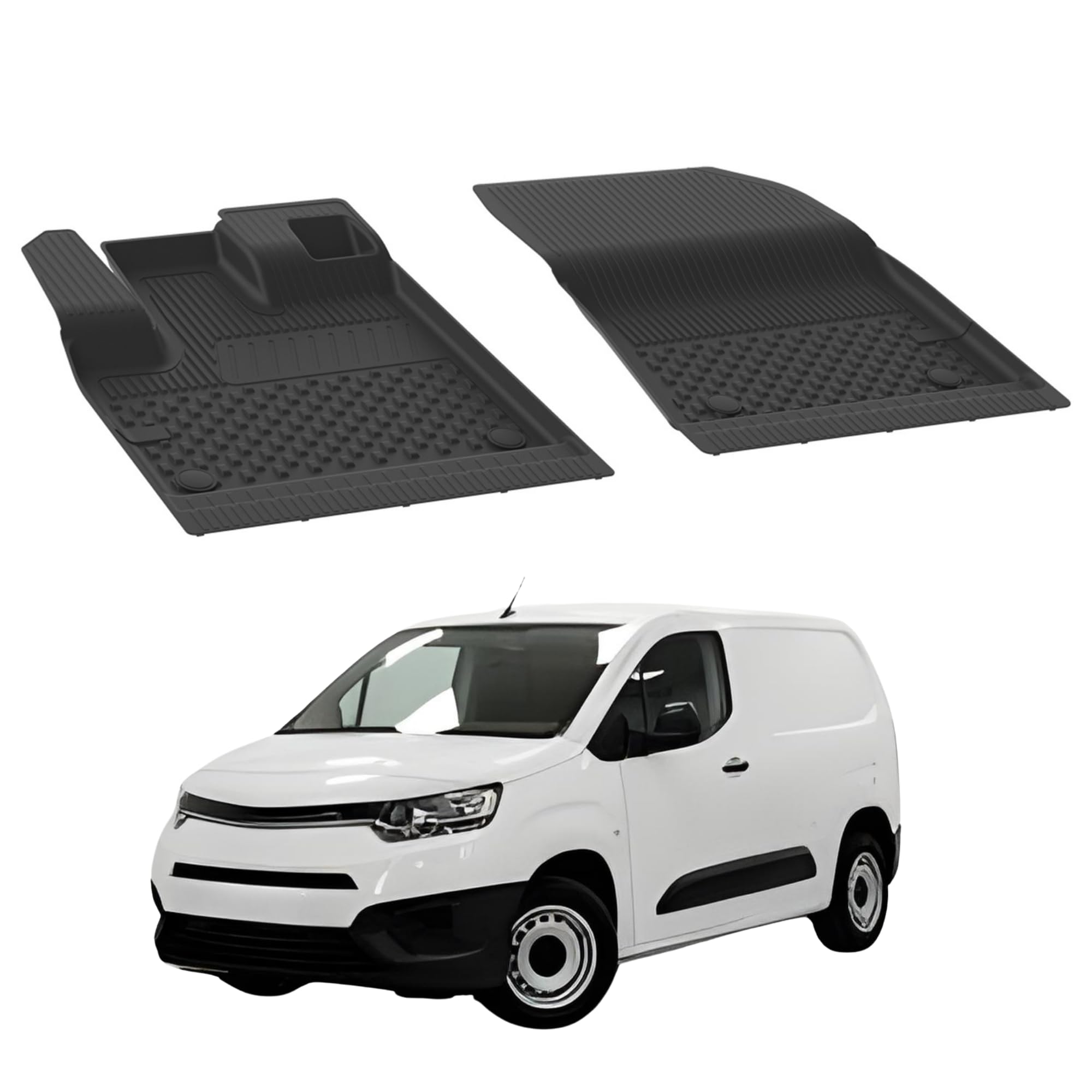 Set di tappetini compatibile per Toyota Proace City, tipo (anno di costruzione 2019-2024), Robust anthrazit | 2 pz. | Bordo verde scuro