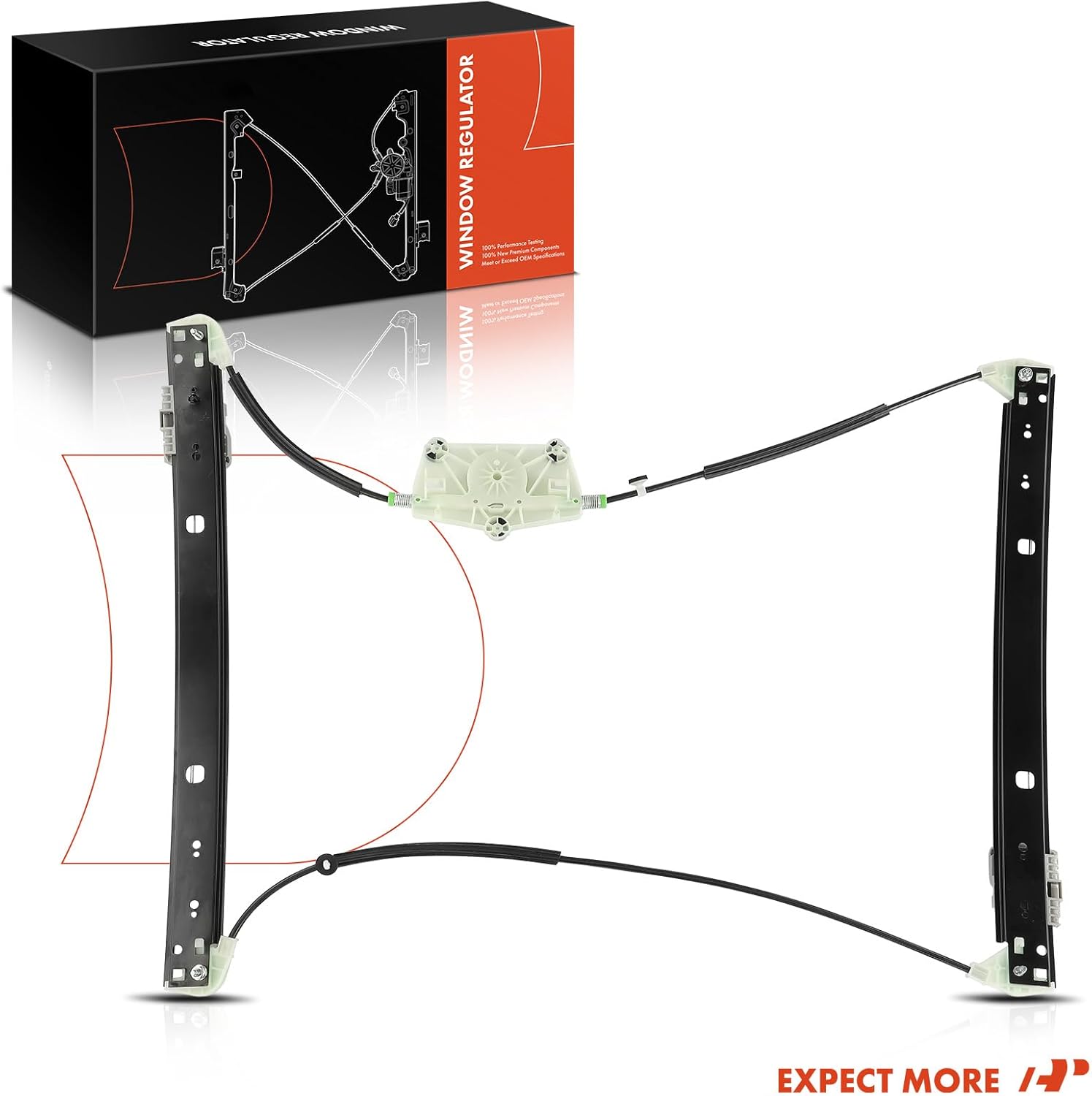A-Premium Electric Power Window Regulator Without Motor Compatible with Audi Q7 2007 2008 2009 2010 2011, Front Right Passenger Side
