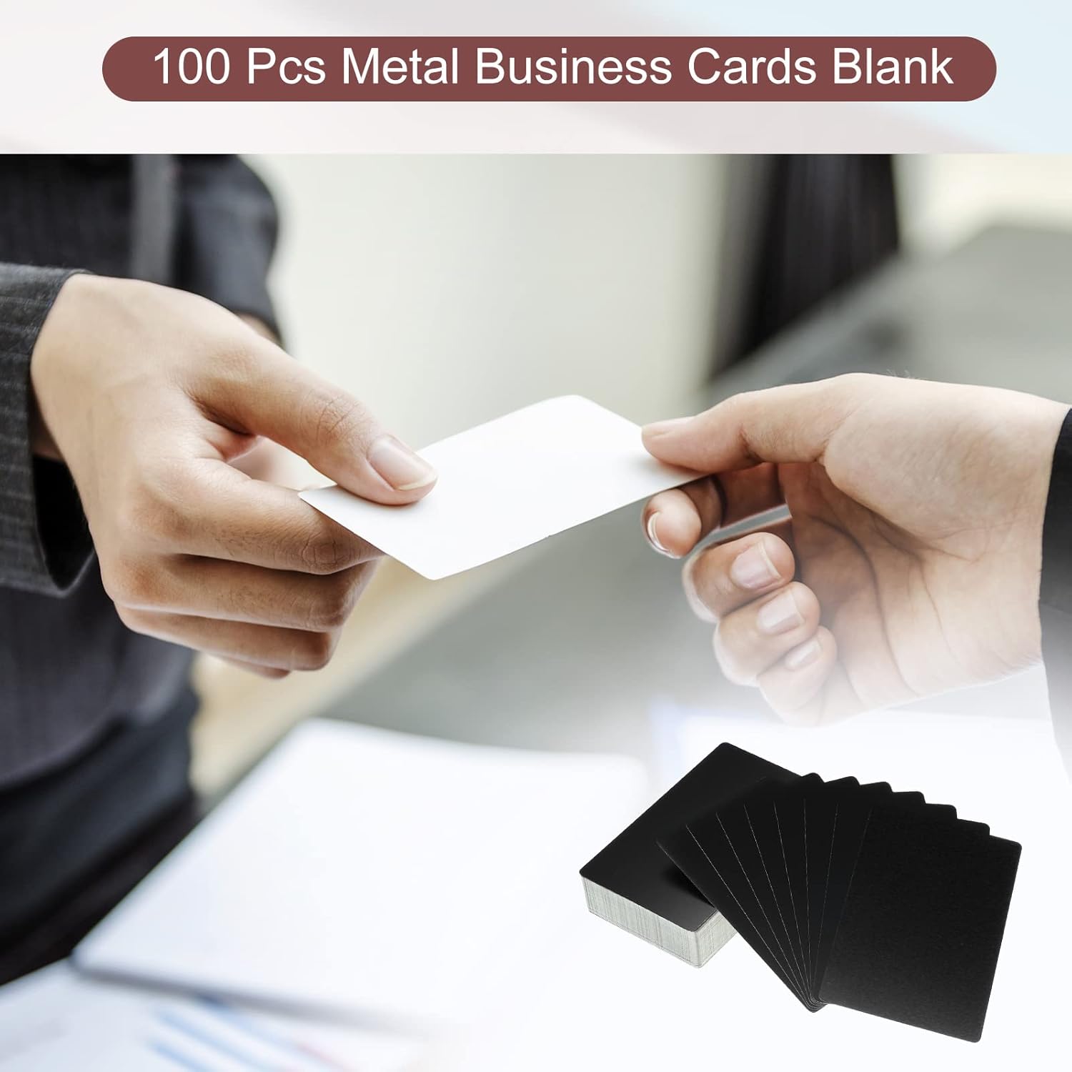 PATIKIL メタル名刺ブランク 厚さ0.21mm 3.4x2.1インチ アルミニウムレーザー彫刻 印刷可能なネームカード カスタ