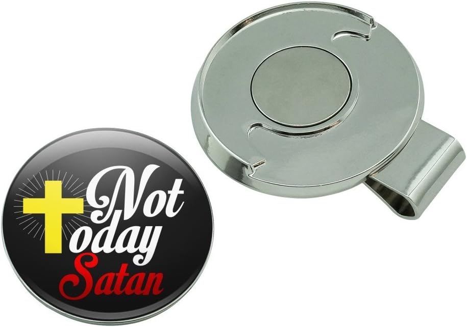 review GRAPHICS & MORE Not Today Satan Cross Christian Religious Golf Hat Clip with Magnetic Ball Marker