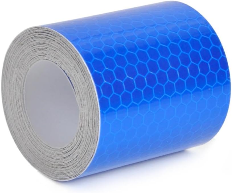 Viewm Reflective Tape Reflective Warning Tape Safety Reflector Tape, 2 inches × 3.28 yard / 5 cm × 3.0 m Per Roll, 3 Rolls, Blue, Yellow, Green
