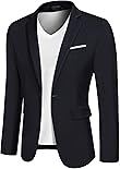 COOFANDY Men's Slim Fit Casual Blazers Lightweight Sport Coats One Button Suit Jackets Dark Blue