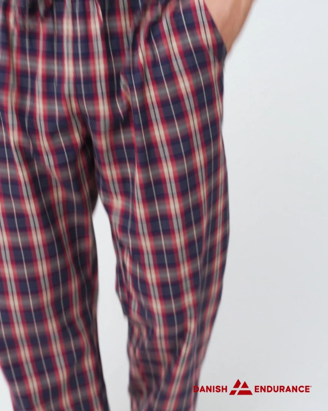 DANISH ENDURANCE Pyjamabroek voor Heren, 100% Biologisch Katoen Lounge Broek Heren, Relaxed Fit met Zakken Camel Ruit L