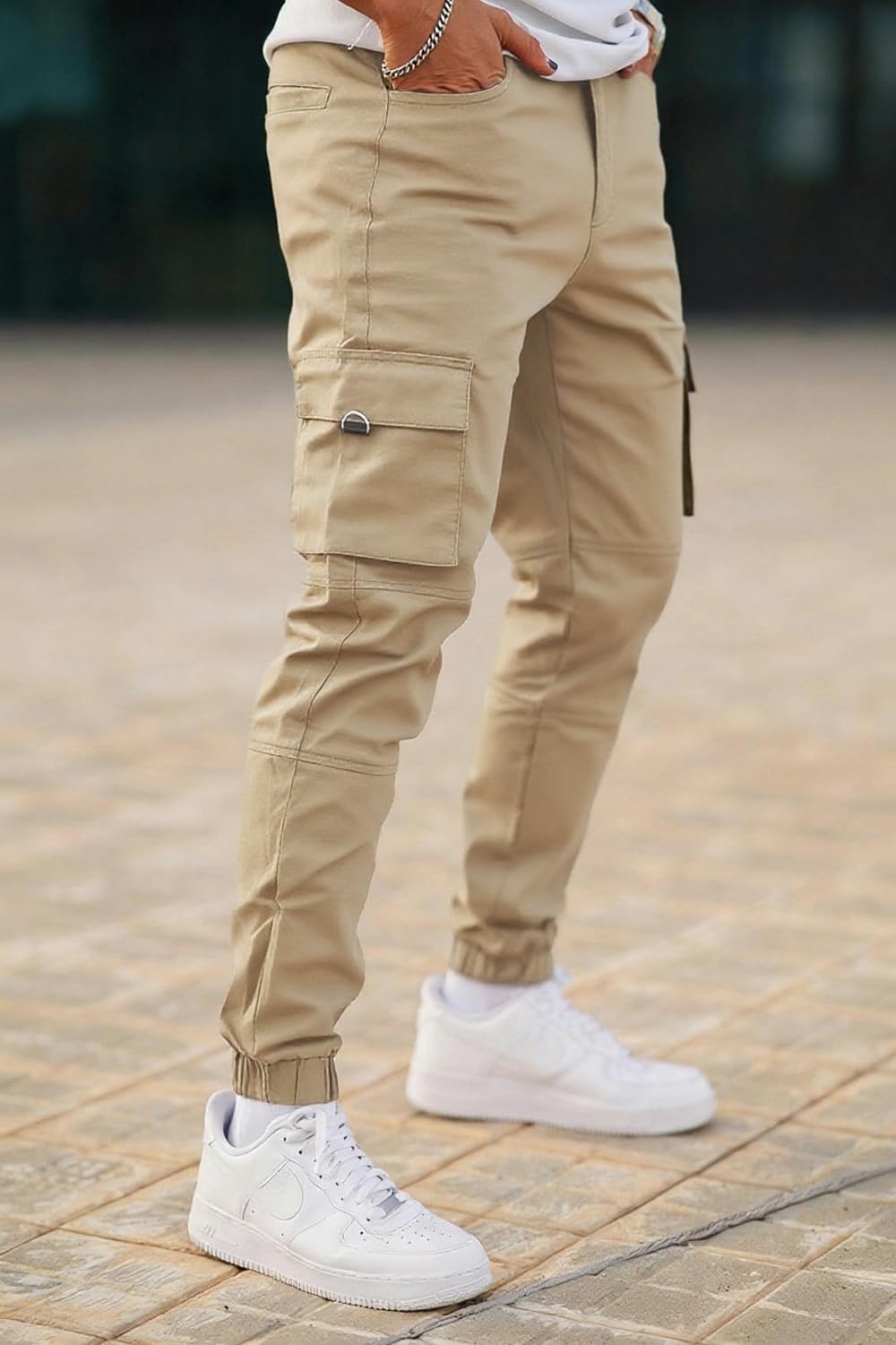 GINGTTO Pantalones Cargo Hombre Slim Elásticos Jogger