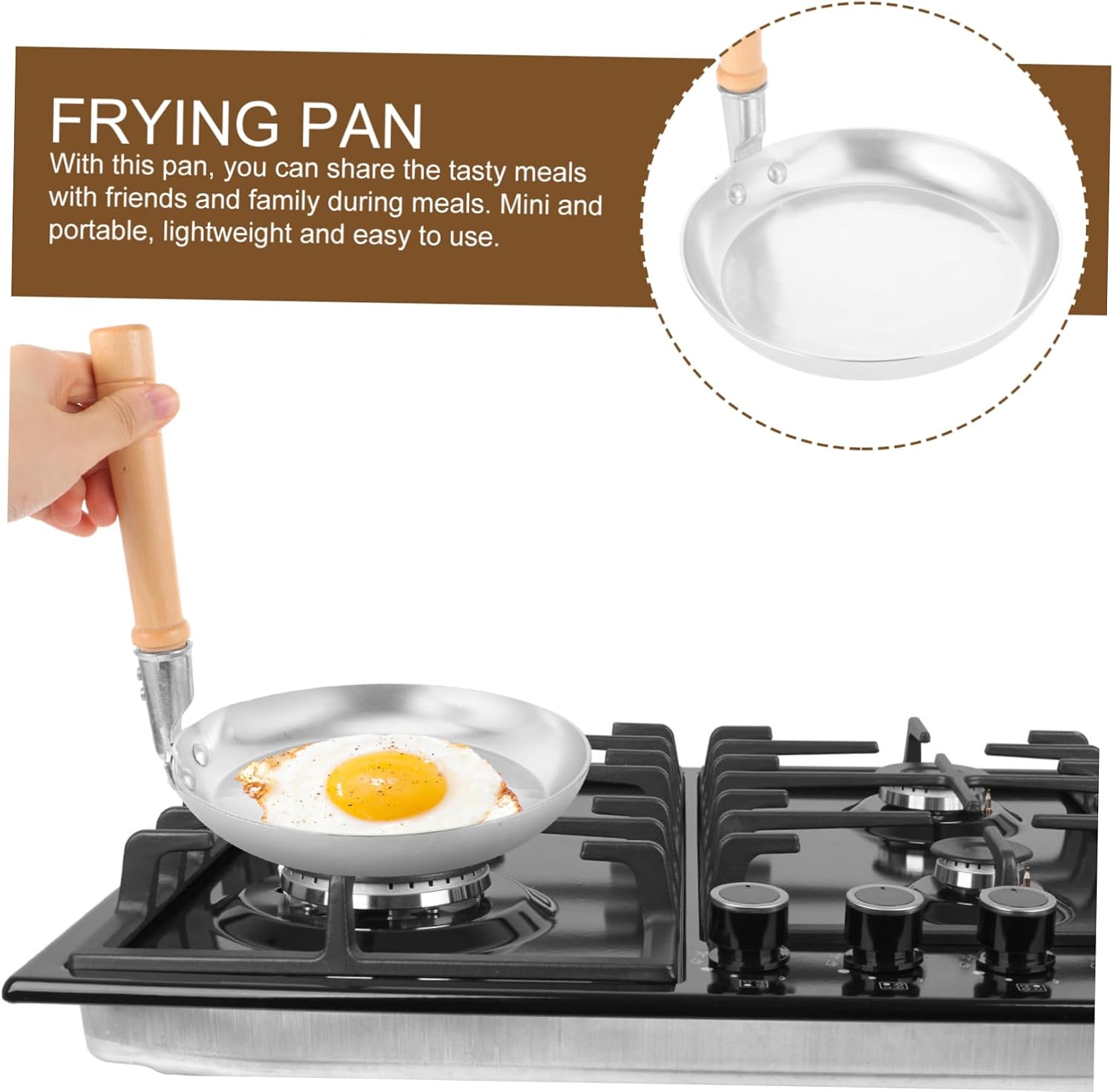 Gatuida Oyakodon Pan Lid Included Japanese Fry Pot Anti-scalding Handle for Omelet