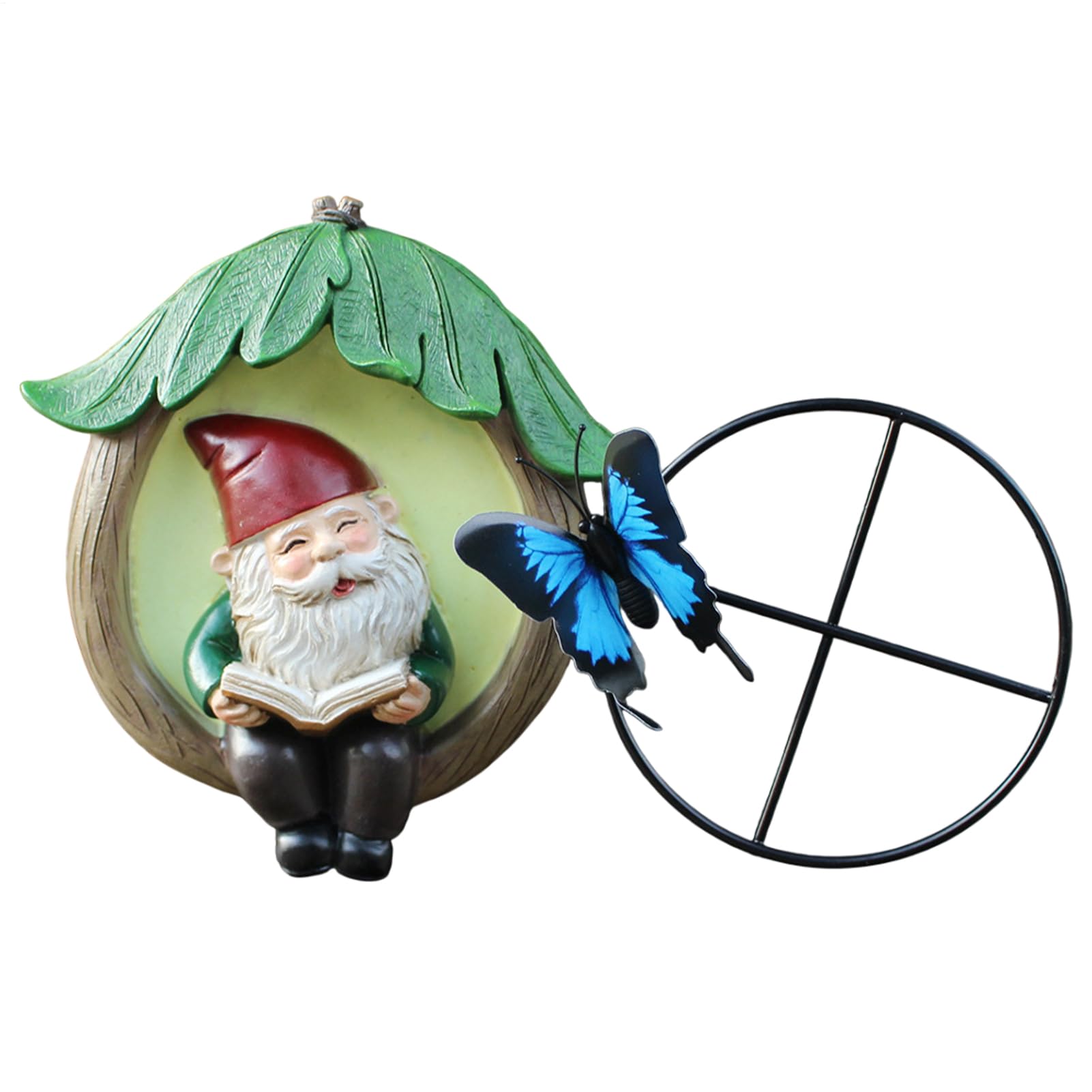 Gnome Garden Figurine en résine sculptée à la main pour arbre de cour