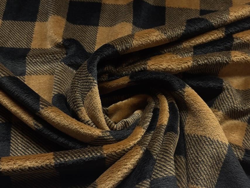 Tissu polaire double face chaud caramel 5 mètres anti-froid