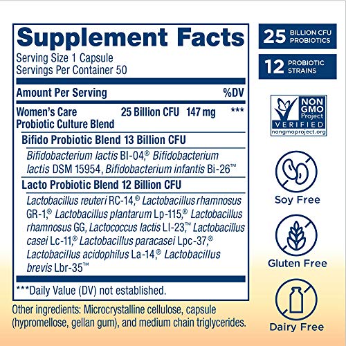 Renew Life Women?s Probiotic - Ultimate Flora Probiotic Women's Care, Shelf Stable Probiotic Supplement - 25 Billion - 30 Vegetable Capsules
