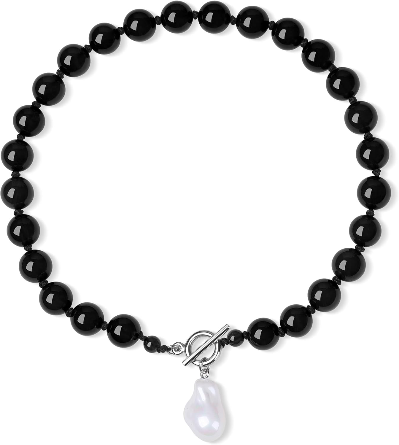 GAVU Baroque Pearl Necklace for Women, Crystal Beaded Chunky Choker Charm Necklace for Women, Red Carnelian Onyx