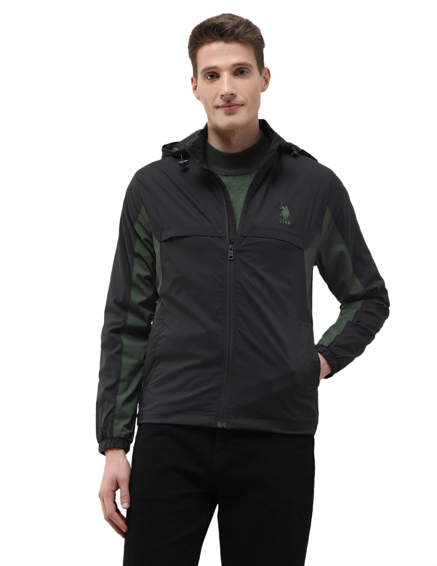 u.s. polo assn. denim co. men's packable detachable hood colour blocked jacket-picture-21