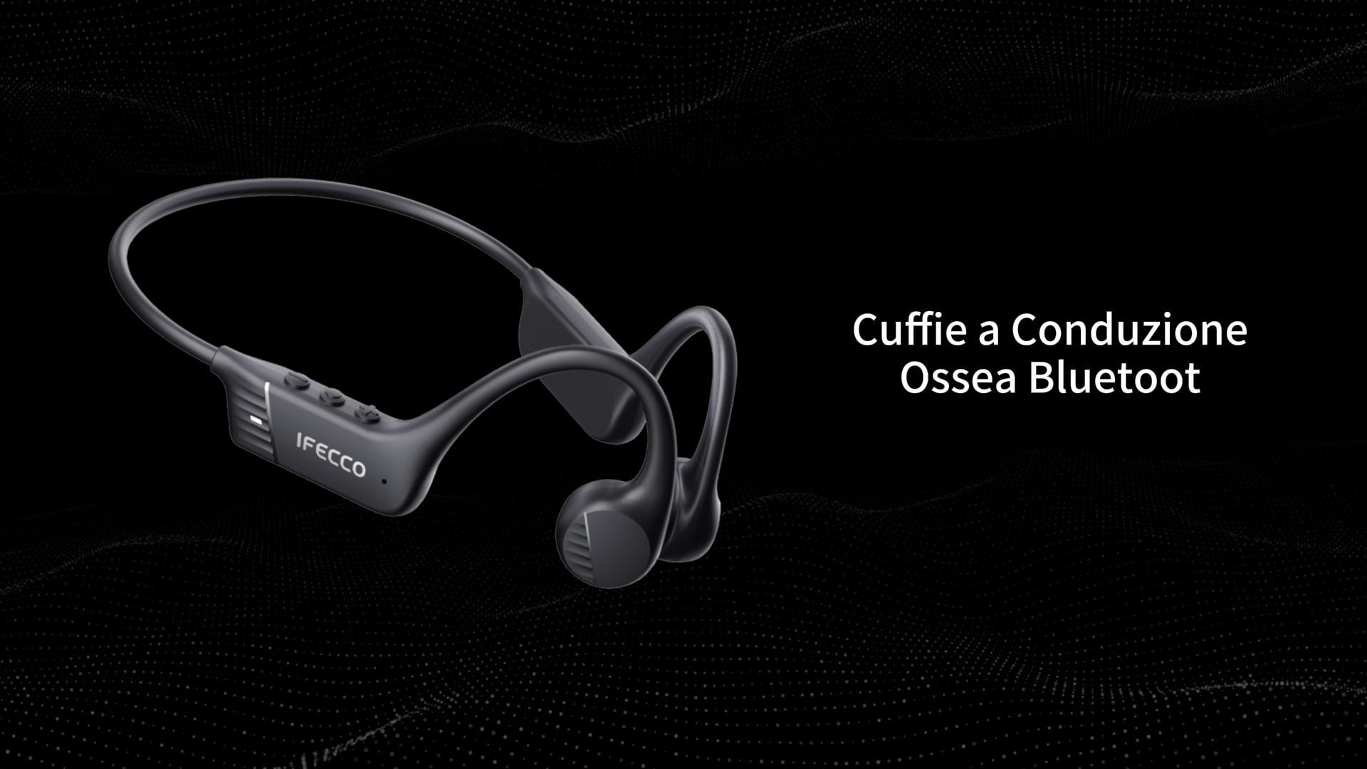Cuffie A Conduzione Ossea Bluetooth 5.0 | Impermeabili E IPX5 | Audio Aperto Per Sport E Outdoor