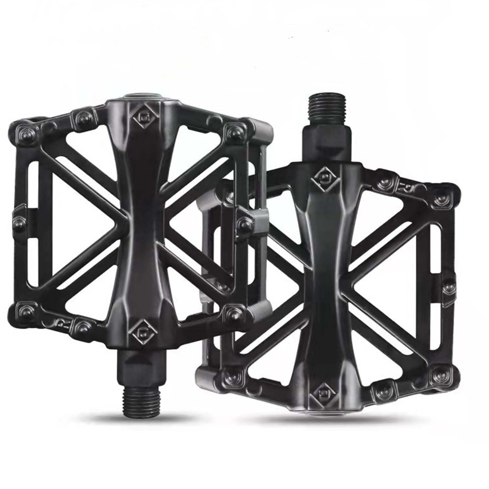 Aluminum Antiskid Mountain Bicycle Cycling Bike Pedals, Road Bike Hybrid Pedals, Road/Mountain Bike Pedals (Black)