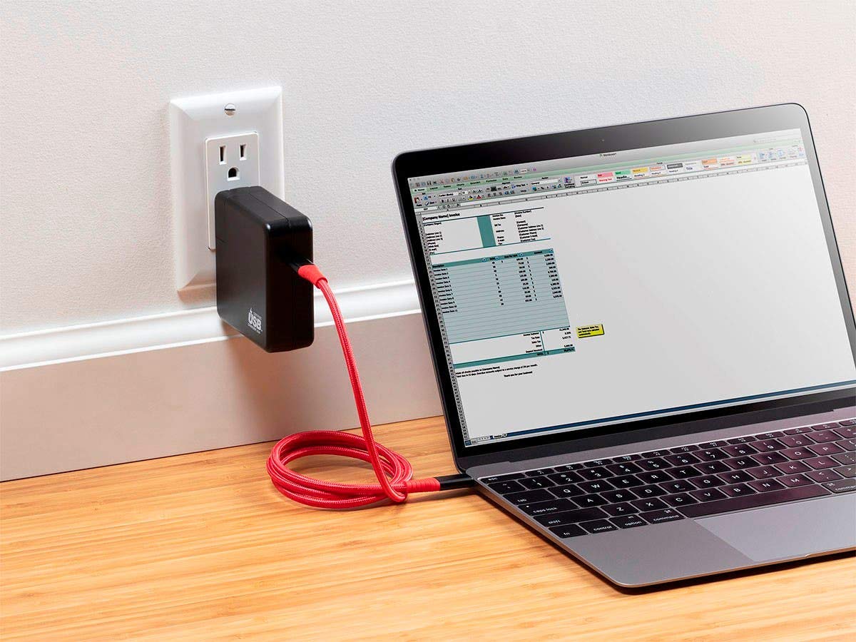 Monoprice AtlasFlex Series Durable USB 3.2 Gen 2 Tipo-C Data & Power Kevlar rinforzato Nylon-Braid Cable 5A/100W 1m Rosso
