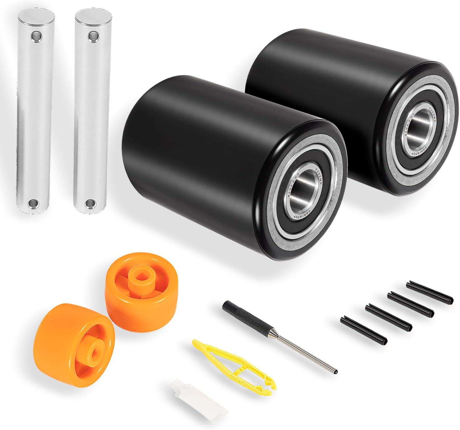 PTH50 Pallet Jack Front Load Wheel Replacement Kit Set Complete Fit for Crown PTH50 Pallet Jacks and Most Standard Pallet Jacks