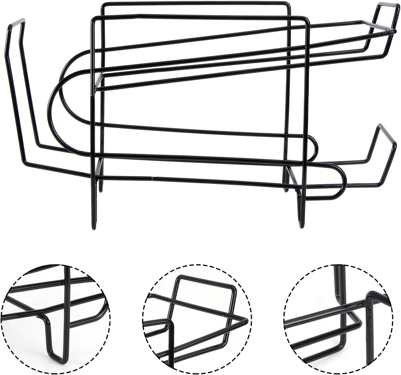 Double-layer Black Iron Beverage Storage Rack for Drinks and Cans, Fridge Storage Rack for Kitchen and Pantry Organization, Soda Can Organizer and Canning Holder