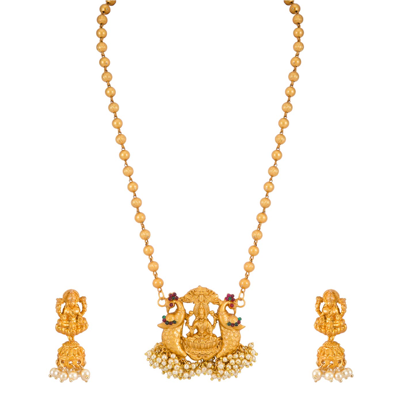 Sukkhi Marvellous Laxmi Gold Plated Temple Jewellery Pearl Long Haram Necklace Set For Women (N72337GLDPRL092017_JAN21) (B08SMHW5VM) Amazon Price History, Amazon Price Tracker