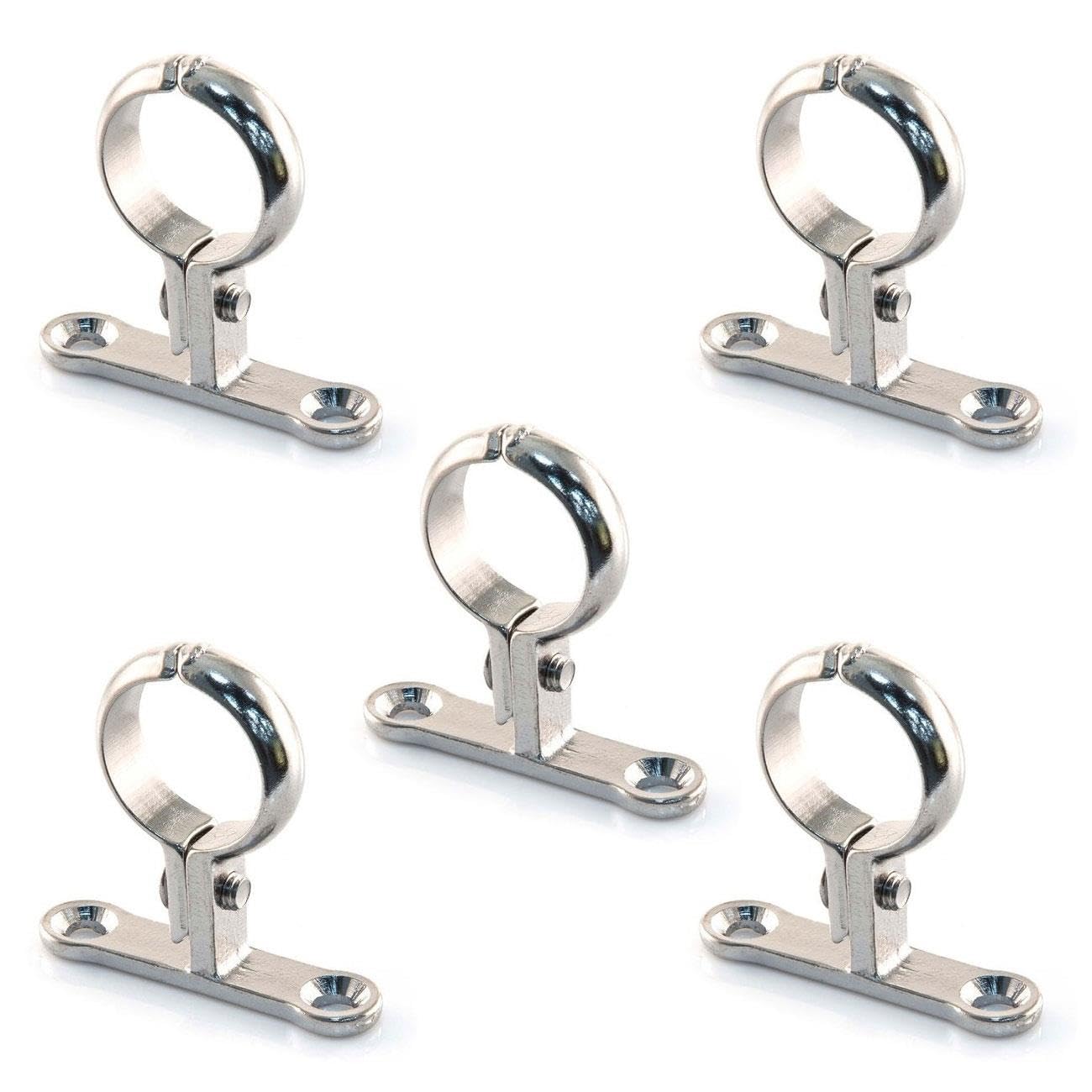 Pepte 5 X 15mm Chrome Die Cast Schoolboard Pipe Clips Wall Bracket Screw-On Brass from B&Q