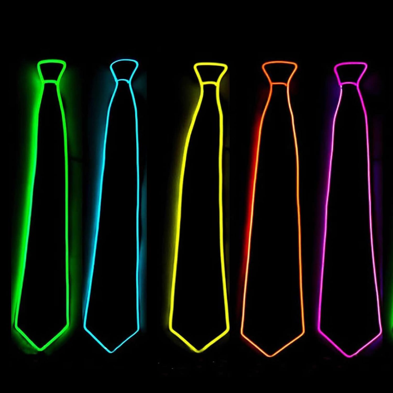 Halloween LED Light up Tie Necktie for Light up Rave Clothes Luminous Glow in the Dark