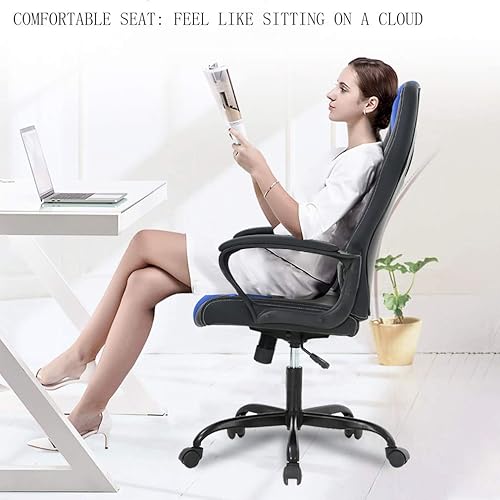 Miniatura 4 de Silla de oficina para videojuegos, silla de juegos de carreras, ergonómica para juegos de PC, silla de videojuegos de oficina resistente, silla de