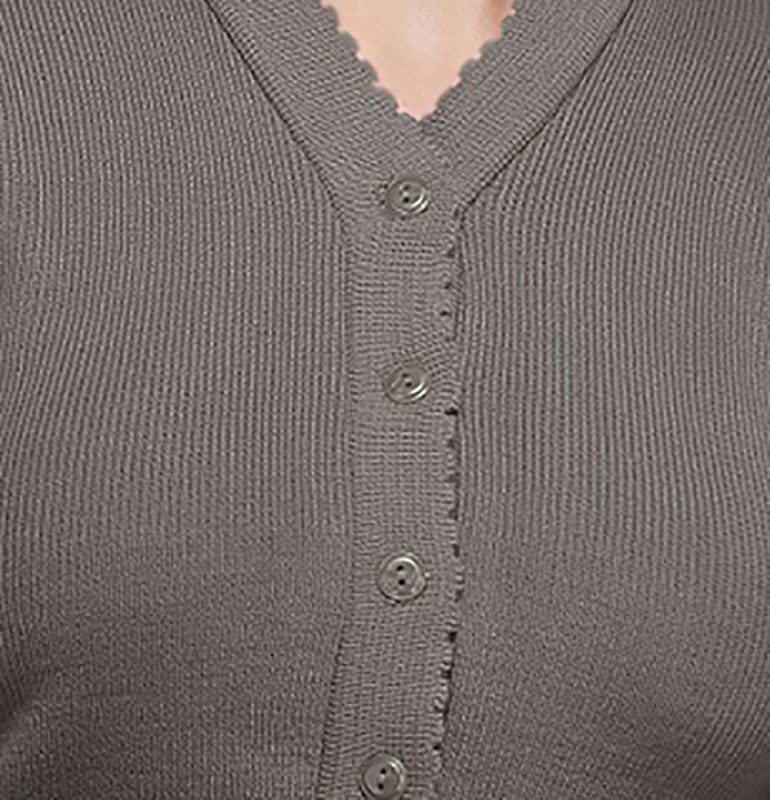 Image of Women Winter Wear V-Neck Full Sleeves Regular Fit Woollen Blouse