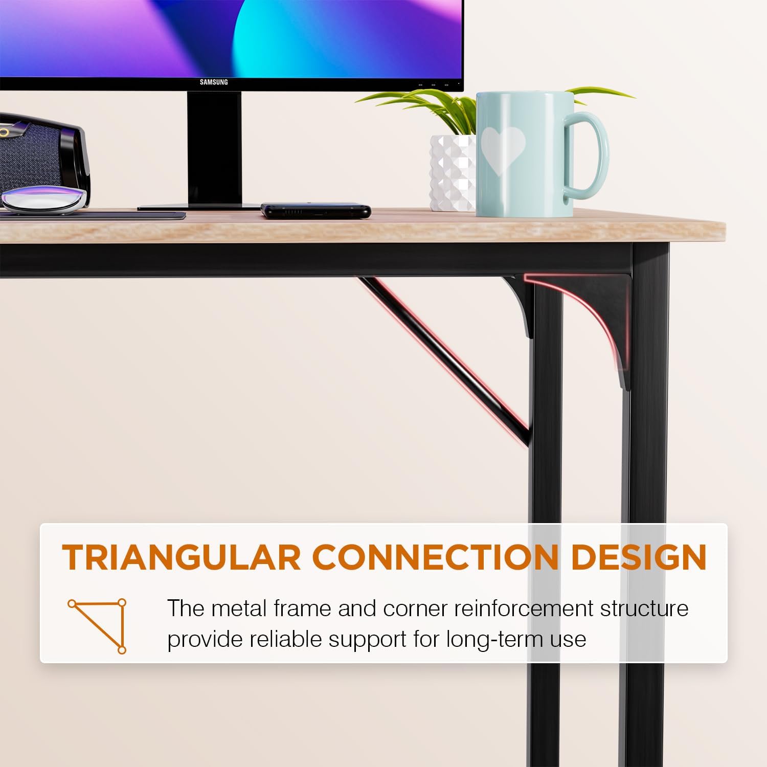 Nature Adjustable Height Melamine Veneer Computer Desk