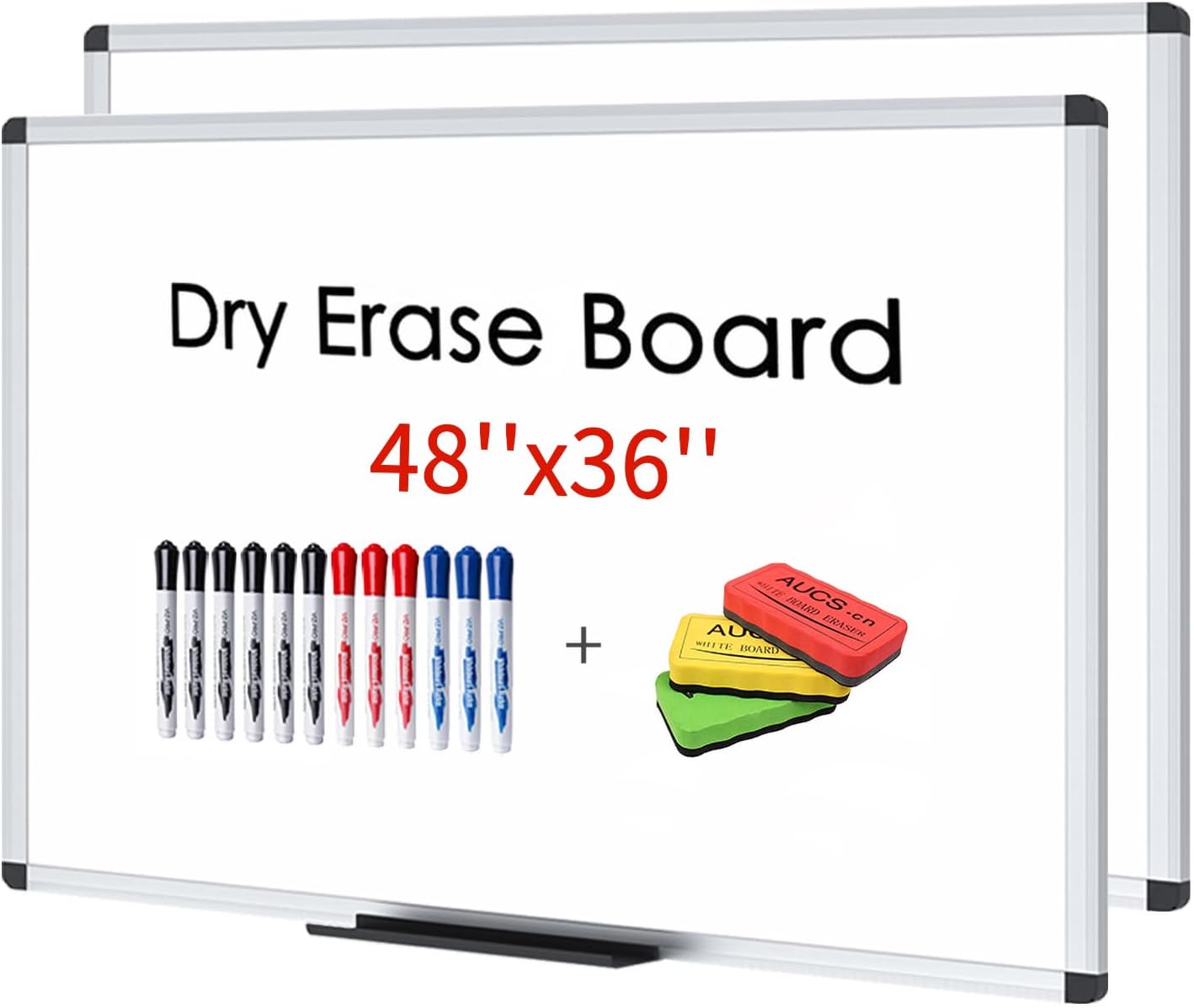 VIZPRO Whiteboard/Dry Erase Board, 48 X 36