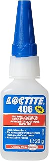 LOCTITE 406, Low Viscosity Liquid Adhesive, High Strength Adhesive for Plastics and Elastomers, Fast Curing Cyanoacrylate Glue Adhesive for Quick Fixing, 20g