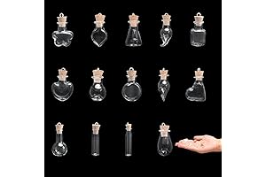 Wowagoga 200 Pieces Mini Glass Wishing Bottle